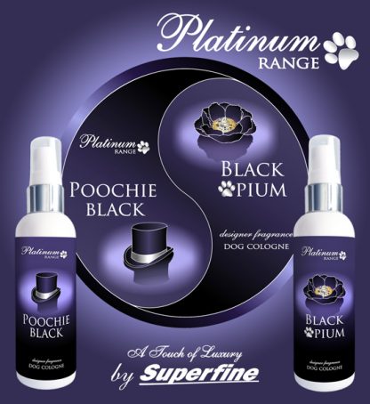 POOCHIE BLACK 12x100ml & BLACK PAWPIUM 12x100ml LUXURY DOG COLOGNE